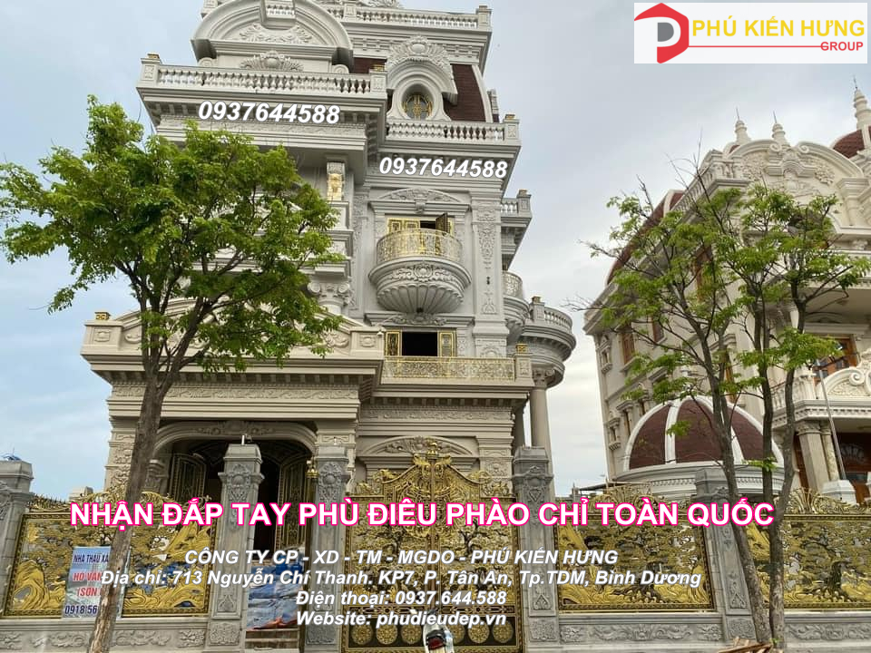 Nhận thi công đắp tay phù điêu phào chỉ gắp lắp ráp bê tông GFRC đúc sẵn toàn quốc trọn gói giá full rẻ